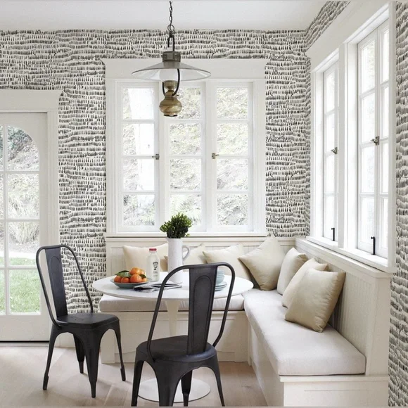 A-Street Prints WALLPAPER Brewster Runes Charcoal Brushstroke Bolt FD24354 56 Sf